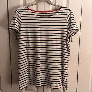 Boden short-sleeve Breton top, ivory/navy US size 10